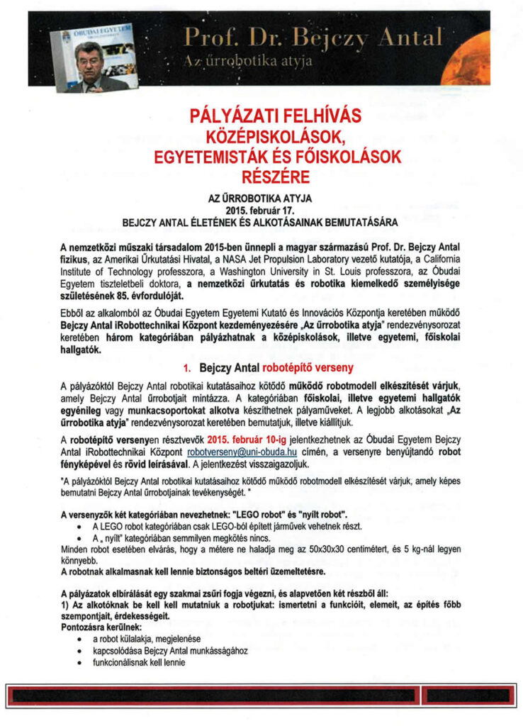 Palyázati felhivas Bejczy0001