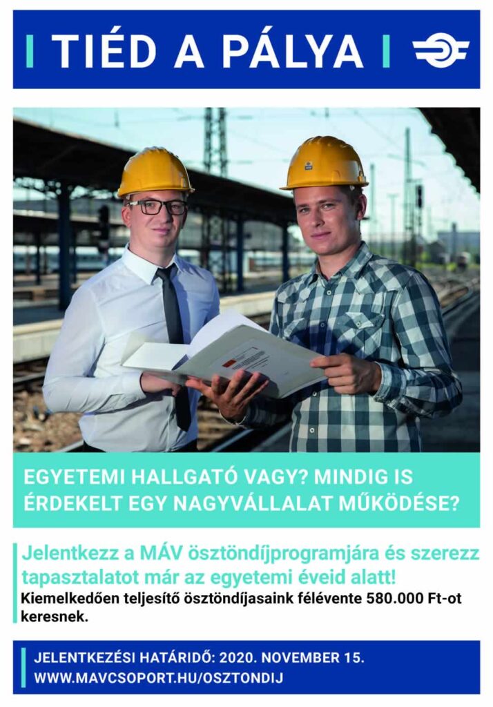 MÁV ösztöndíj 2020