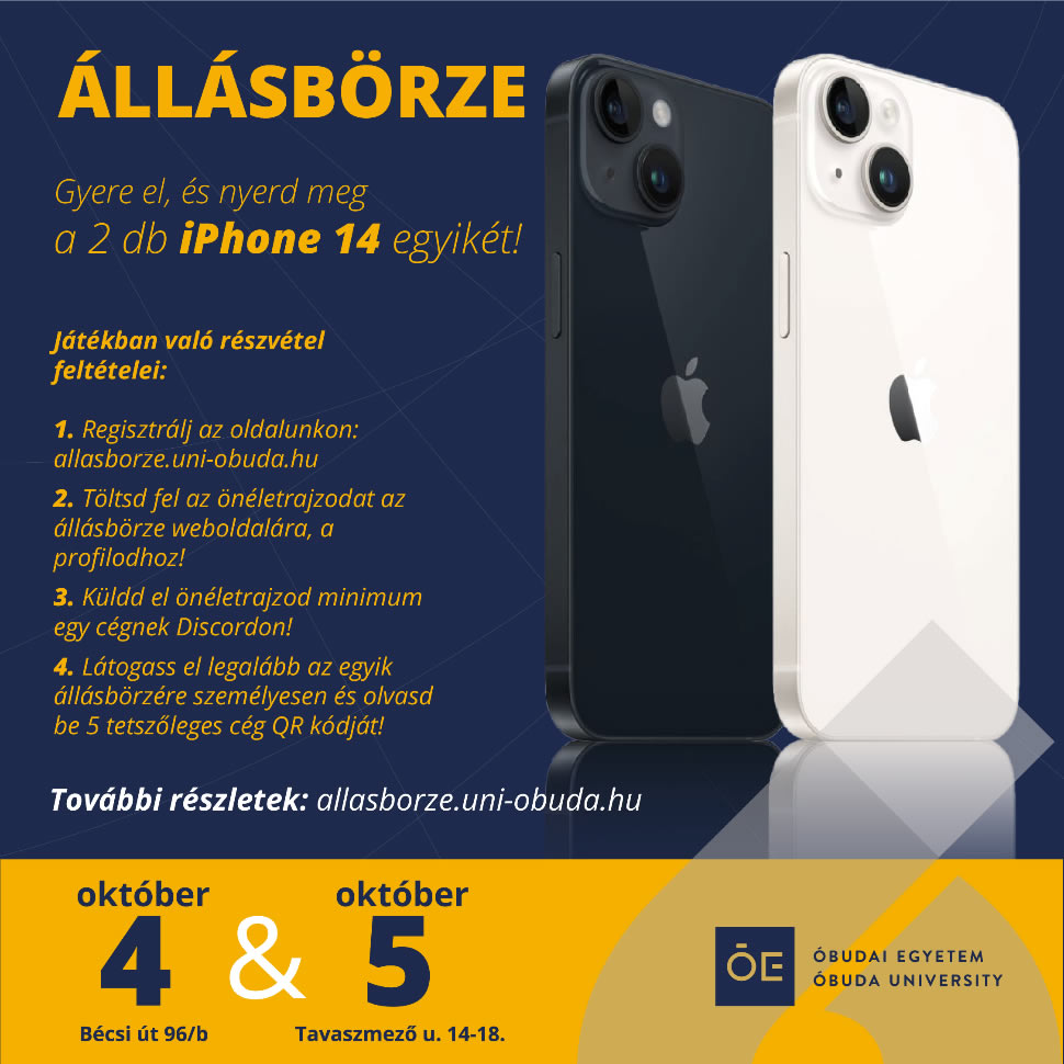 ÓE állásbörze 2022 kép nyereményjáték