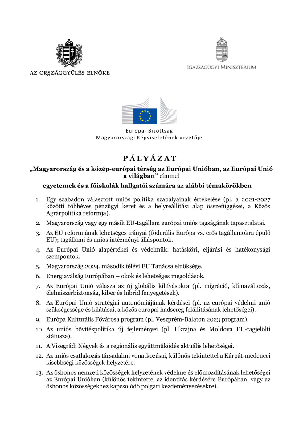 Pályázati lehetőség