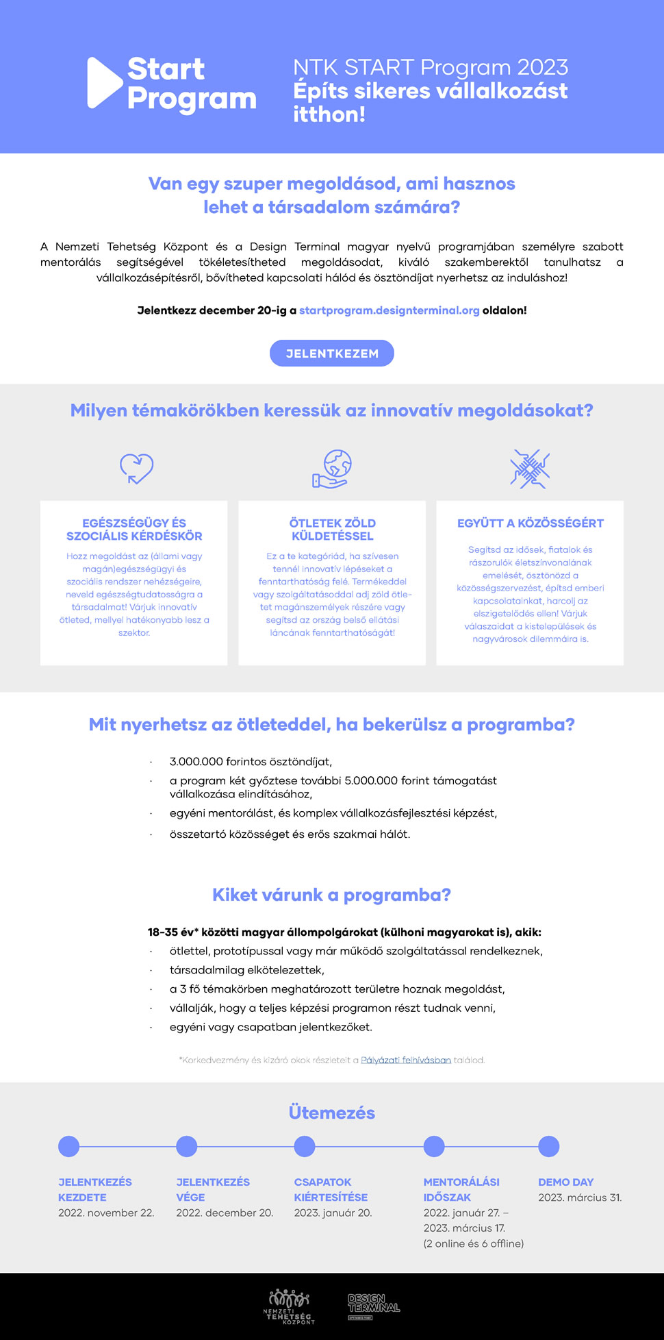 Felhívás NTK Start Programra