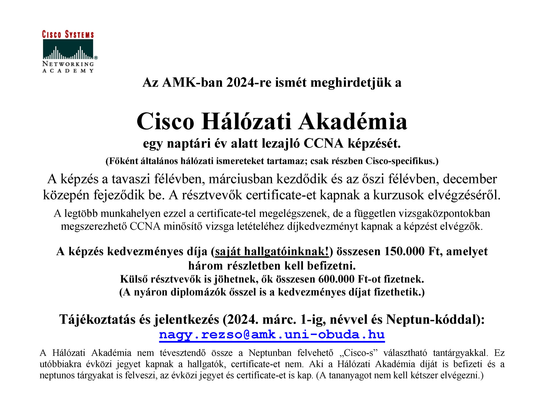 Cisco Hálózati Akadémia