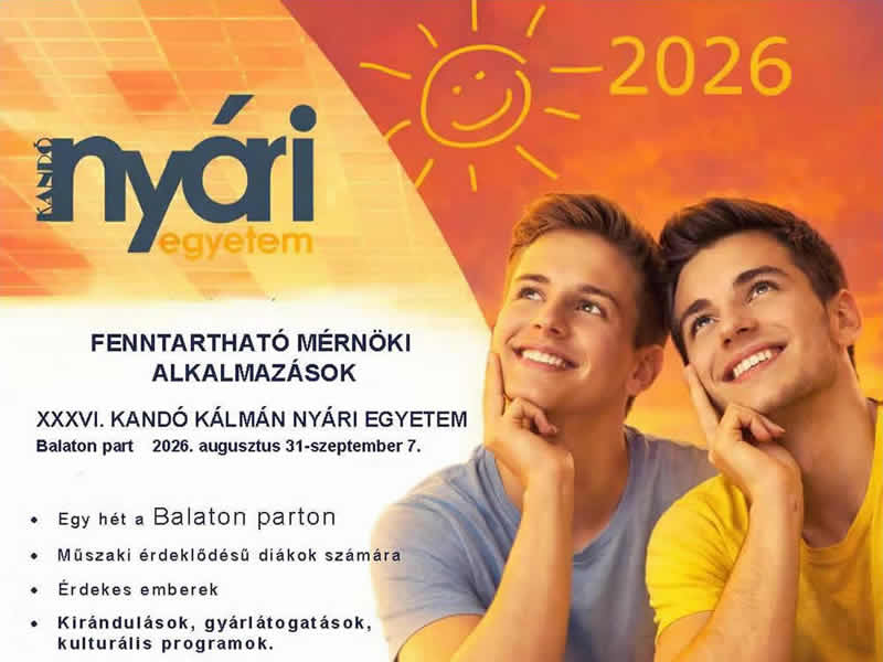 Kandó Kálmán Nemzetközi Nyári Egyetem 2026